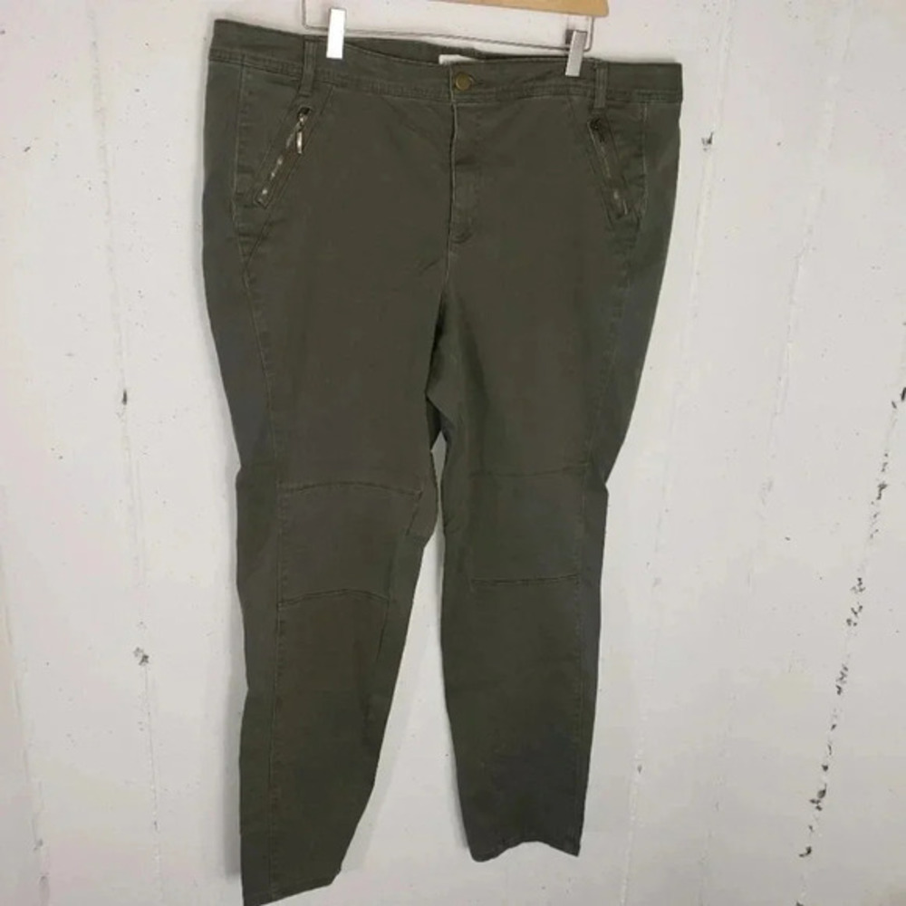 Est.1946‎ Denim stretch army green w/zipper pants